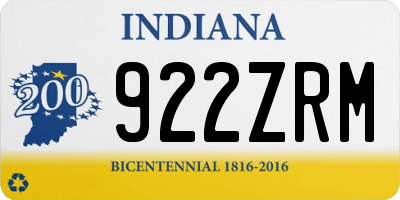 IN license plate 922ZRM