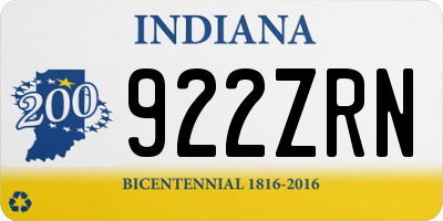 IN license plate 922ZRN