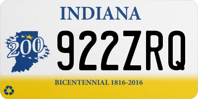 IN license plate 922ZRQ