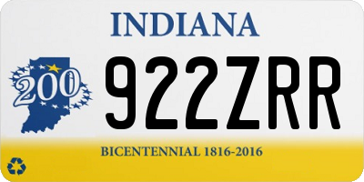 IN license plate 922ZRR