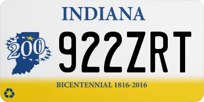 IN license plate 922ZRT