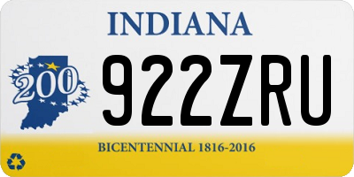 IN license plate 922ZRU