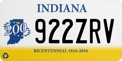 IN license plate 922ZRV