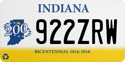 IN license plate 922ZRW
