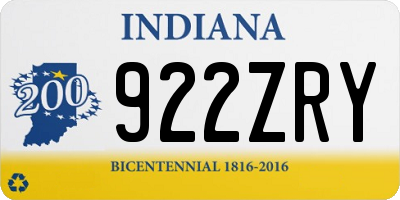 IN license plate 922ZRY