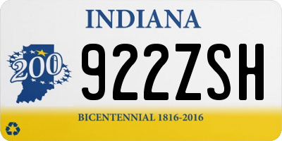 IN license plate 922ZSH