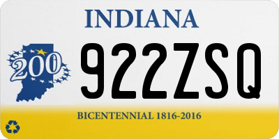 IN license plate 922ZSQ
