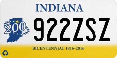 IN license plate 922ZSZ