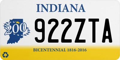 IN license plate 922ZTA