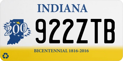 IN license plate 922ZTB