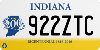 IN license plate 922ZTC