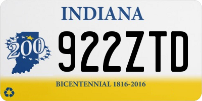 IN license plate 922ZTD