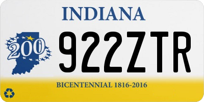 IN license plate 922ZTR