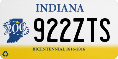 IN license plate 922ZTS