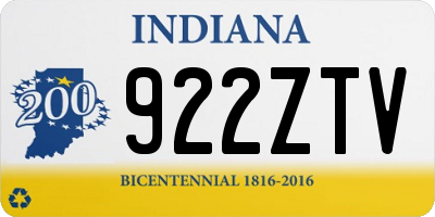 IN license plate 922ZTV