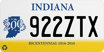 IN license plate 922ZTX