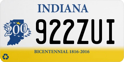 IN license plate 922ZUI