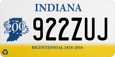 IN license plate 922ZUJ