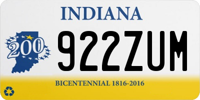 IN license plate 922ZUM