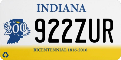 IN license plate 922ZUR