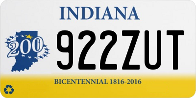 IN license plate 922ZUT