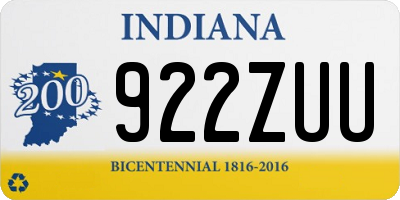 IN license plate 922ZUU