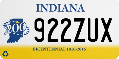 IN license plate 922ZUX