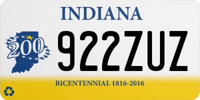 IN license plate 922ZUZ
