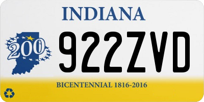 IN license plate 922ZVD