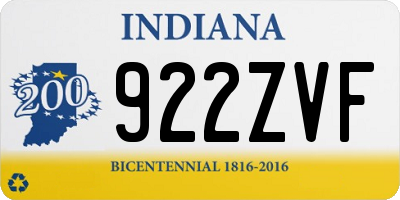 IN license plate 922ZVF