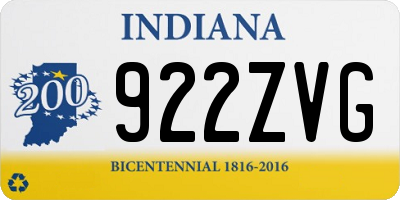 IN license plate 922ZVG