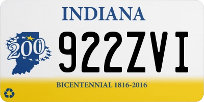 IN license plate 922ZVI