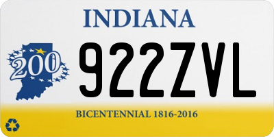 IN license plate 922ZVL