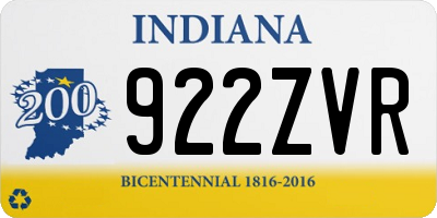 IN license plate 922ZVR