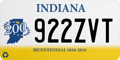 IN license plate 922ZVT