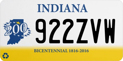 IN license plate 922ZVW