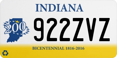 IN license plate 922ZVZ