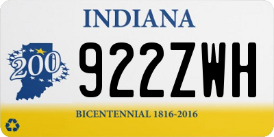 IN license plate 922ZWH
