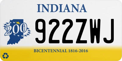 IN license plate 922ZWJ