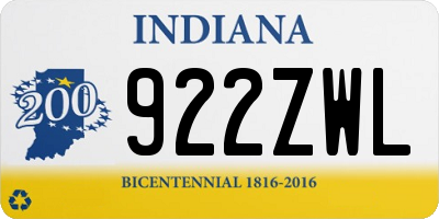 IN license plate 922ZWL