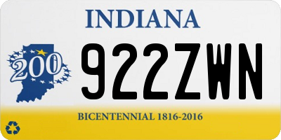 IN license plate 922ZWN