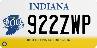 IN license plate 922ZWP