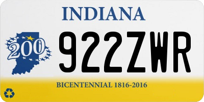IN license plate 922ZWR