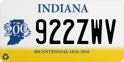 IN license plate 922ZWV