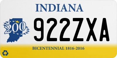 IN license plate 922ZXA
