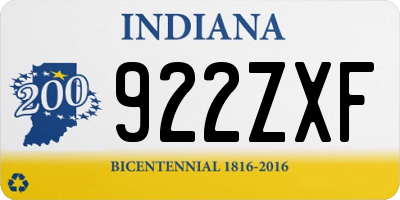 IN license plate 922ZXF