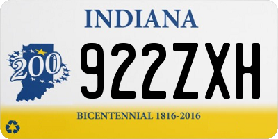 IN license plate 922ZXH
