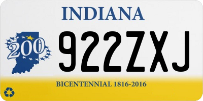 IN license plate 922ZXJ