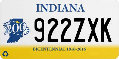 IN license plate 922ZXK