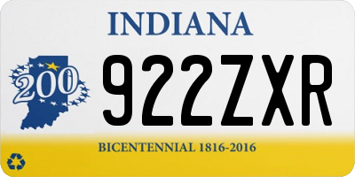 IN license plate 922ZXR